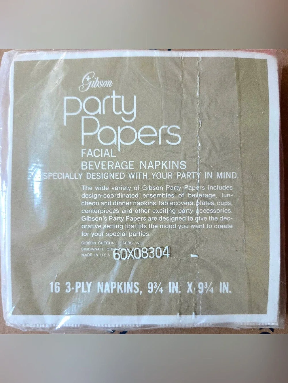 Vintage Gibson Party Papers Beverage Napkins Holiday Christmas